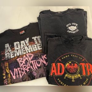 Three ADTR band shirts all size Large in great used condition.